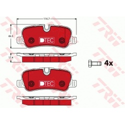 stabdžių trinkelių rinkinys, diskinis stabdys DTEC COTEC
                                TRW                              
