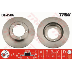 stabdžių diskas (1vnt)
                                TRW                                                DF4506, TRW, DF45