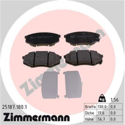stabdžių trinkelių rinkinys, diskinis stabdys
                                ZIMMERMANN                                25