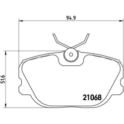stabdžių trinkelių rinkinys, diskinis stabdys PRIME LINE
                                BREMBO                           