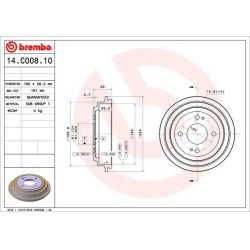 stabdžių būgnas ESSENTIAL LINE
                                BREMBO                                                14.C0