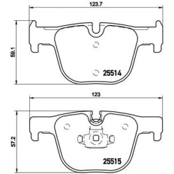 stabdžių trinkelių rinkinys, diskinis stabdys PRIME LINE
                                BREMBO                           