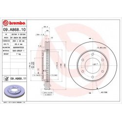 stabdžių diskas (1vnt) PRIME LINE
                                BREMBO                                                09.