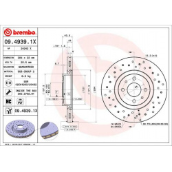 stabdžių diskas (1vnt) XTRA LINE - Xtra
                                BREMBO                                             