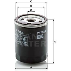 alyvos filtras
                                MANN-FILTER                                                W712/4, MANN-FILTER