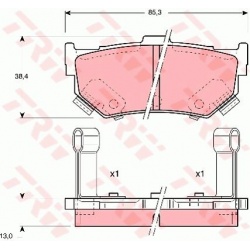 stabdžių trinkelių rinkinys, diskinis stabdys
                                TRW                                         