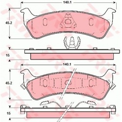 stabdžių trinkelių rinkinys, diskinis stabdys
                                TRW                                         