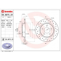 stabdžių diskas (1vnt) XTRA LINE - Xtra
                                BREMBO                                             