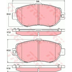 stabdžių trinkelių rinkinys, diskinis stabdys
                                TRW                                         