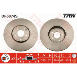 stabdžių diskas (1vnt) TRW SINGLE
                                                DF6074S, TRW, DF6074S, auto detalė