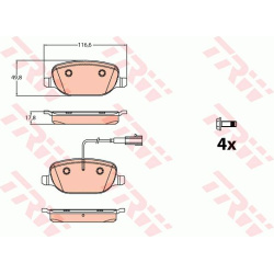 stabdžių trinkelių rinkinys, diskinis stabdys
TRW