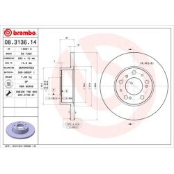 stabdžių diskas (1vnt) PRIME LINE
                                BREMBO                                                08.