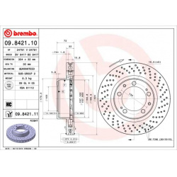 Stabdžių diskas PRIME LINE
BREMBO 09.8421.10