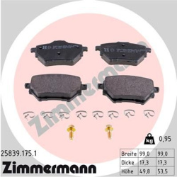 stabdžių trinkelių rinkinys, diskinis stabdys
                                ZIMMERMANN                                25
