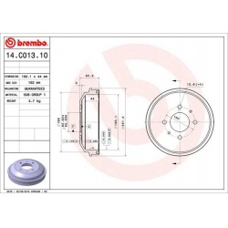 stabdžių būgnas ESSENTIAL LINE
                                BREMBO                                                14.C0
