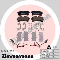 stabdžių trinkelių rinkinys, diskinis stabdys
                                ZIMMERMANN                                24