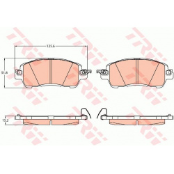 stabdžių trinkelių rinkinys, diskinis stabdys
                                TRW                                         