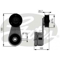 diržo įtempiklis, V formos rumbuotas diržas
                                GATES                                         