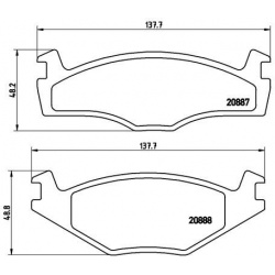stabdžių trinkelių rinkinys, diskinis stabdys PRIME LINE
                                BREMBO                           