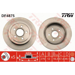 stabdžių diskas (1vnt)
                                TRW                                                DF4875, TRW, DF48