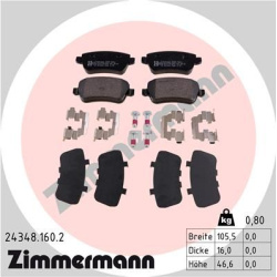 stabdžių trinkelių rinkinys, diskinis stabdys
                                ZIMMERMANN                                24