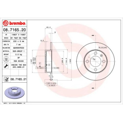 stabdžių diskas (1vnt) PRIME LINE
                                BREMBO                                                08.