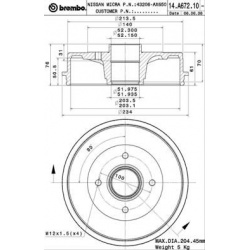 stabdžių būgnas ESSENTIAL LINE
                                BREMBO                                                14.A6