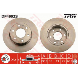stabdžių diskas (1vnt) TRW SINGLE
                                                DF4992S, TRW, DF4992S, auto detalė