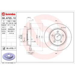 Stabdžių diskas PRIME LINE
                                BREMBO                                                08.A725.10