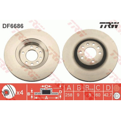 stabdžių diskas (1vnt)
                                TRW                                                DF6686, TRW, DF66