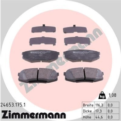 stabdžių trinkelių rinkinys, diskinis stabdys
                                ZIMMERMANN                                24