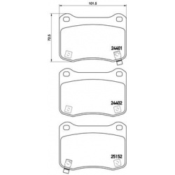 stabdžių trinkelių rinkinys, diskinis stabdys PRIME LINE
                                BREMBO                           