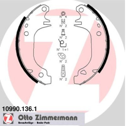 stabdžių trinkelių komplektas
                                ZIMMERMANN                                10990.136.1, Nenur