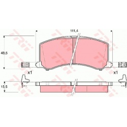 stabdžių trinkelių rinkinys, diskinis stabdys
                                TRW                                         