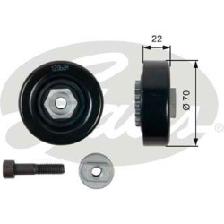 įtempiklio skriemulys, V formos rumbuotas diržas DriveAlign™
                                GATES                       