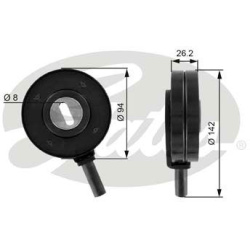 įtempiklio skriemulys, V formos rumbuotas diržas DriveAlign™
                                GATES                       