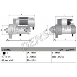Starteris
                                DENSO                                DSN937, DENSO, DSN937, auto detalė