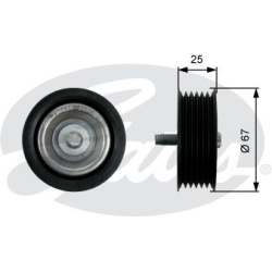 kreipiantysis skriemulys, V formos rumbuotas diržas DriveAlign™
                                GATES                     