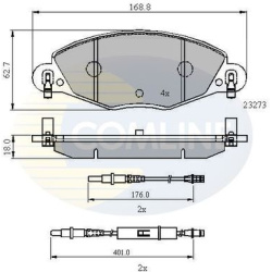 Stabdžių kaladėlės priekinės
                                COMLINE                                CBP21121, COMLINE, C
