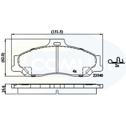 Stabdžių kaladėlės priekinės
                                COMLINE                                CBP31245, COMLINE, C
