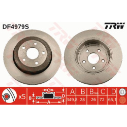 stabdžių diskas (1vnt) TRW SINGLE
                                                DF4979S, TRW, DF4979S, auto detalė