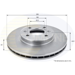 Stabdžių diskas (1VNT), priekis
COMLINE ADC2408V, COMLINE, A