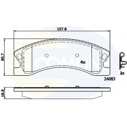 stabdžių trinkelių rinkinys, diskinis stabdys
                                COMLINE                                     