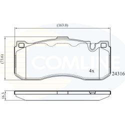 stabdžių trinkelių rinkinys, diskinis stabdys
                                COMLINE                                     