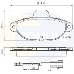 stabdžių trinkelių rinkinys, diskinis stabdys
                                COMLINE                                     
