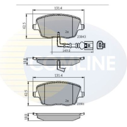 stabdžių trinkelių rinkinys, diskinis stabdys
                                COMLINE                                     