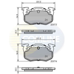Stabdžių kaladėlės galinės
                                COMLINE                                                CBP052