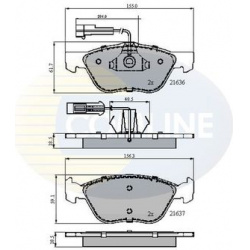 stabdžių trinkelių rinkinys, diskinis stabdys
                                COMLINE                                     