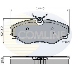 stabdžių trinkelių rinkinys, diskinis stabdys
COMLINE