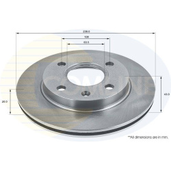 stabdžių diskas (1vnt) COATED
                                COMLINE                                ADC0440V, COMLINE, ADC